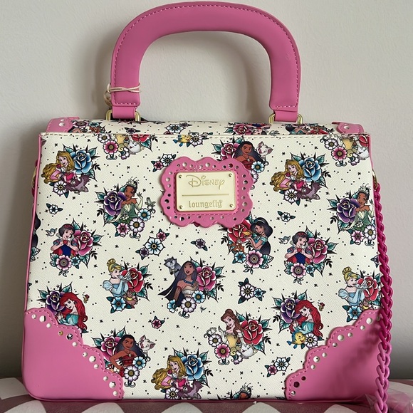 NWT Loungefly Disney Princess Tattoo Crossbody Bag - Picture 4 of 14
